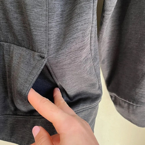 Adidas Youth Gray Hooded Sweatshirt Large 12/14 Print Kangaroo Pocket Pullover - Picture 6 of 12